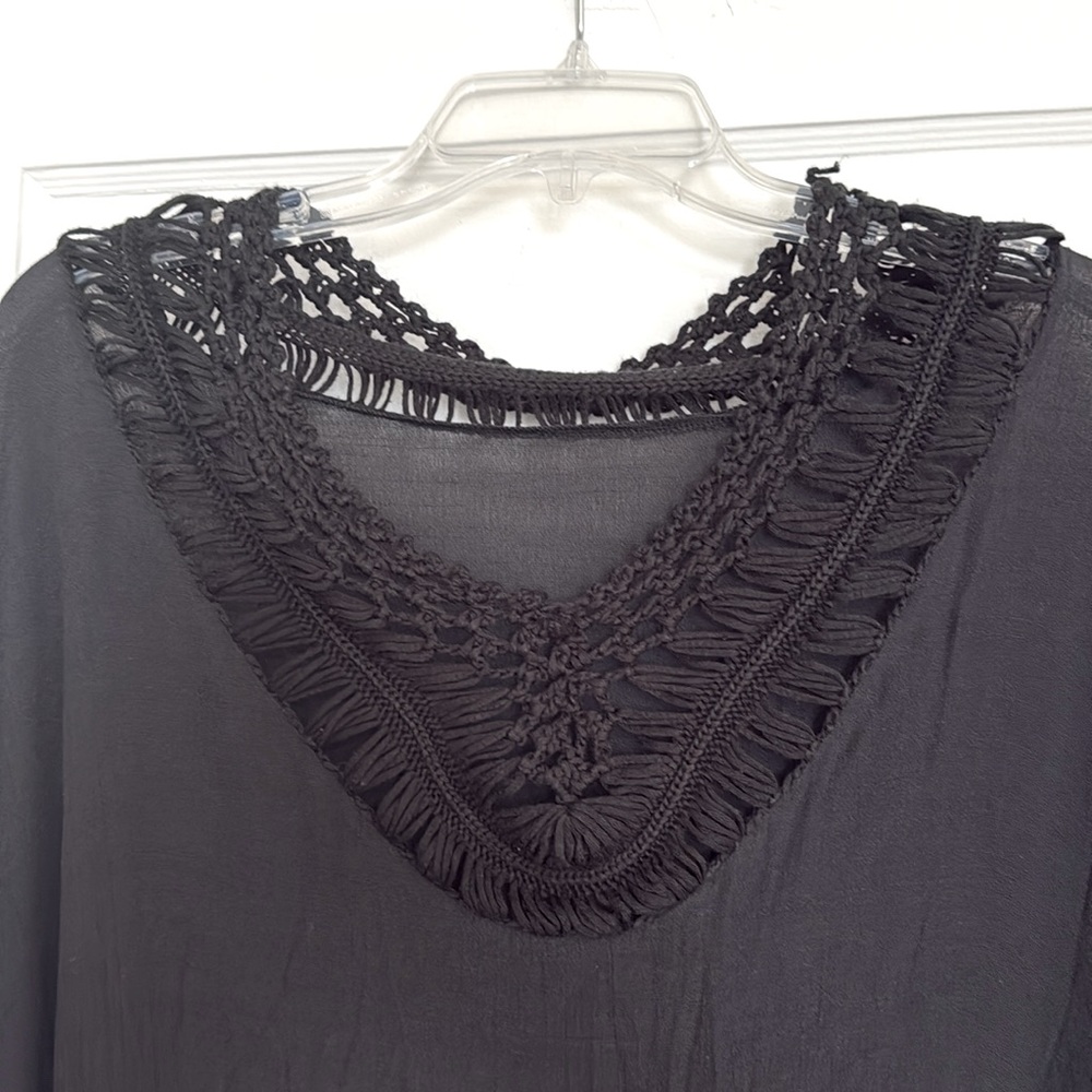 Black Kaftan Beach Cover-Up - Picture 3 of 5